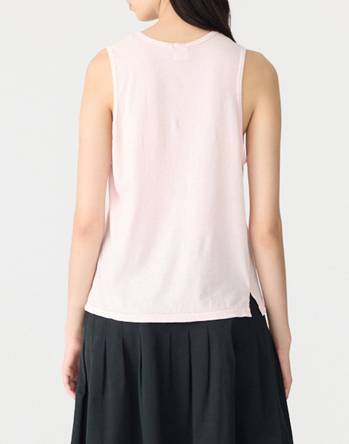 Powder Pink Cotton Fine Bind Athletic Tank