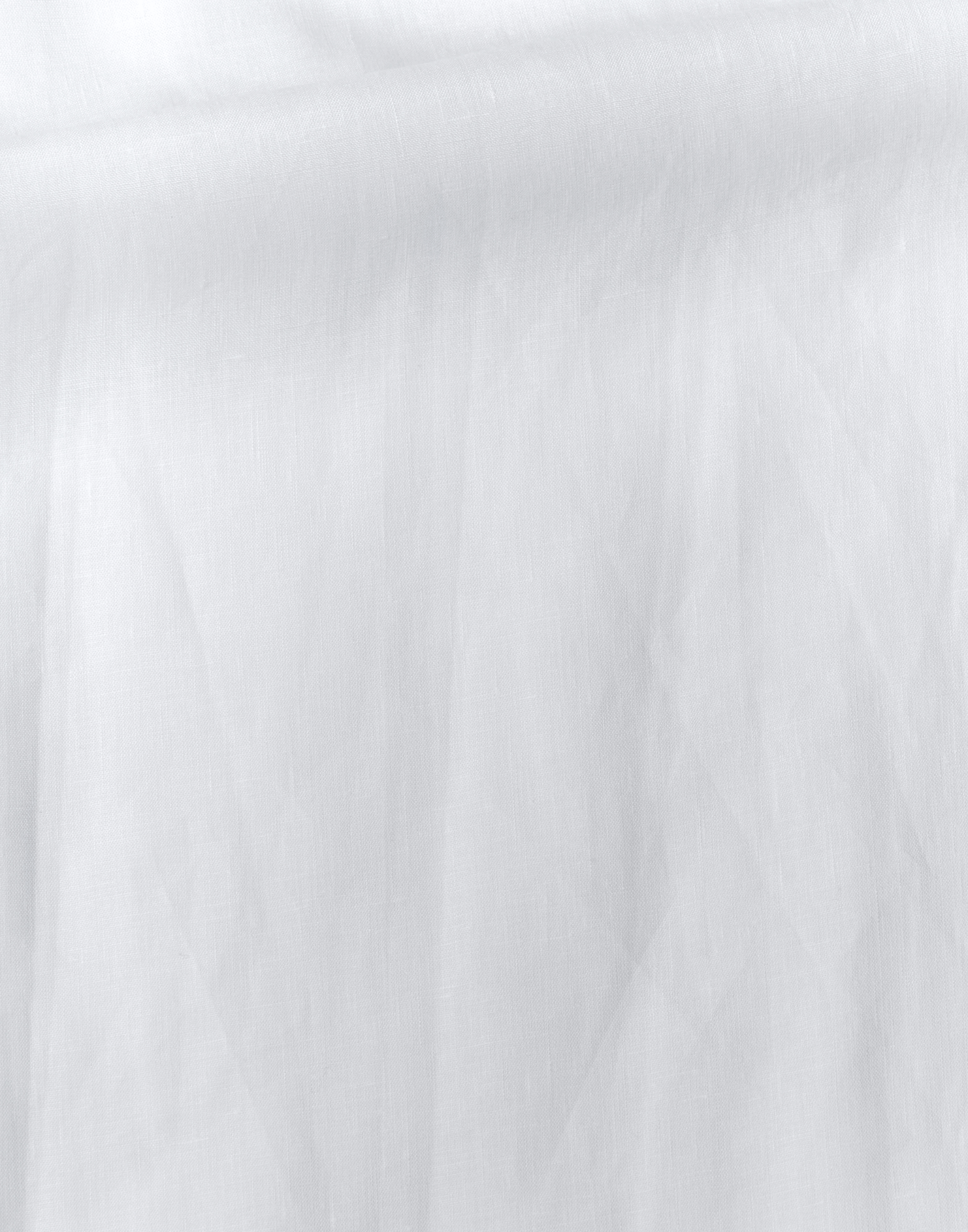 White Linen Round Collar Shirt