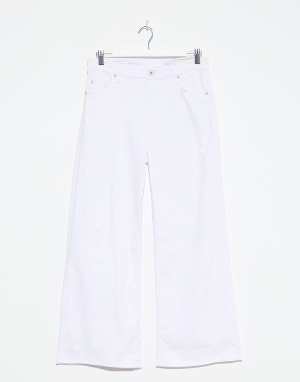 Gallery White Saige Wide Leg Crop Jeans