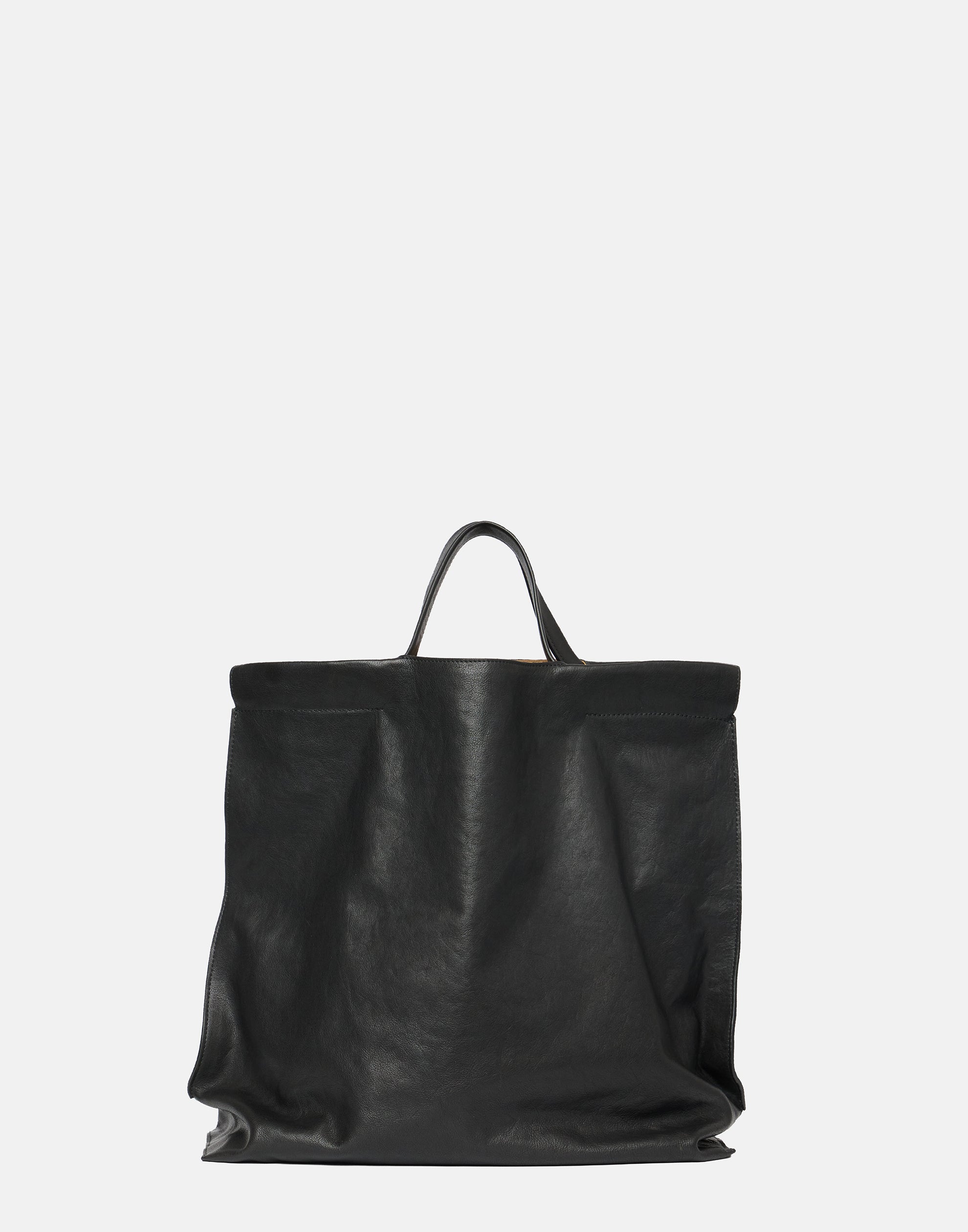 Black Leather Large Shopper Bag