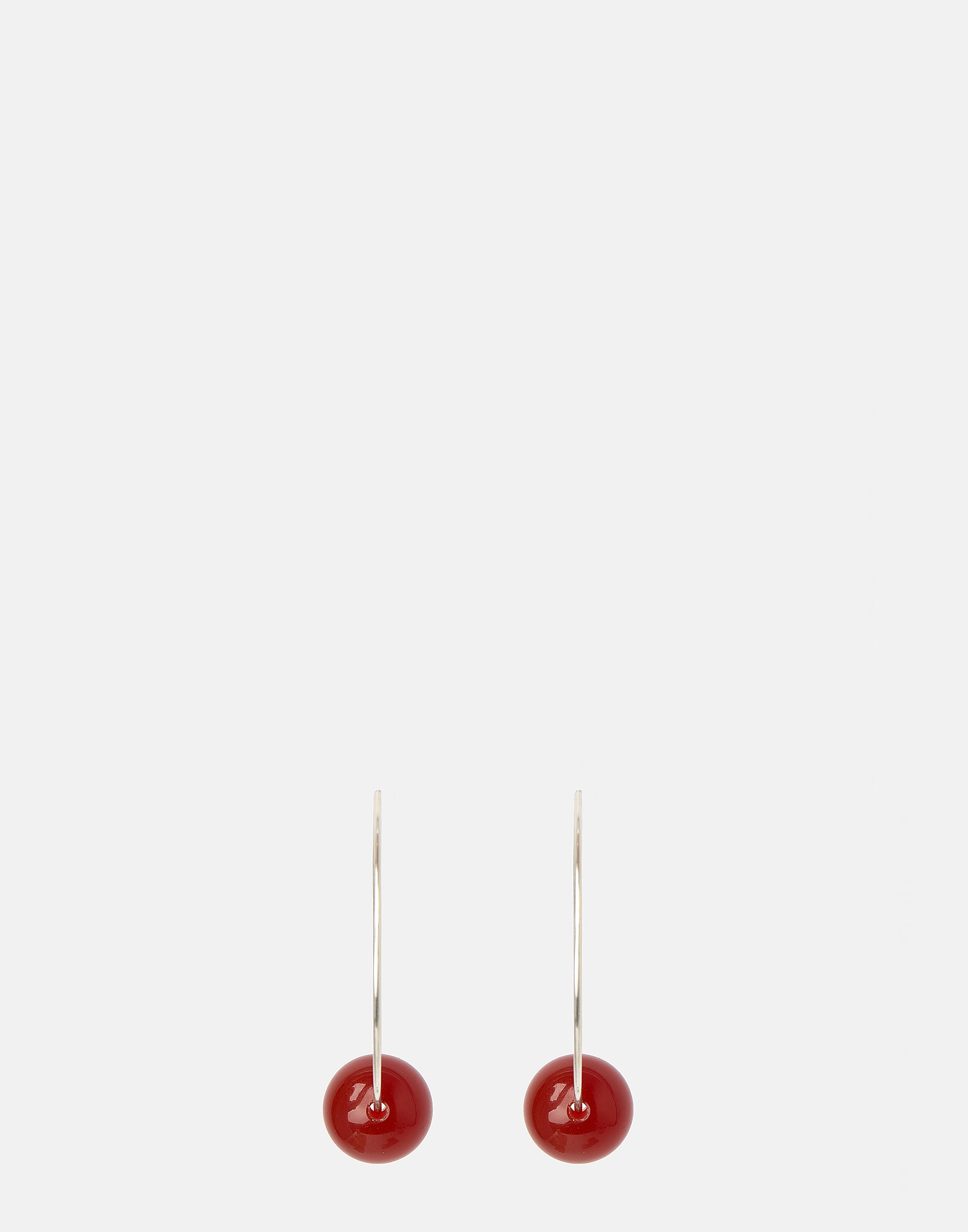 Carnelian & Silver Audrey Hoop Earrings