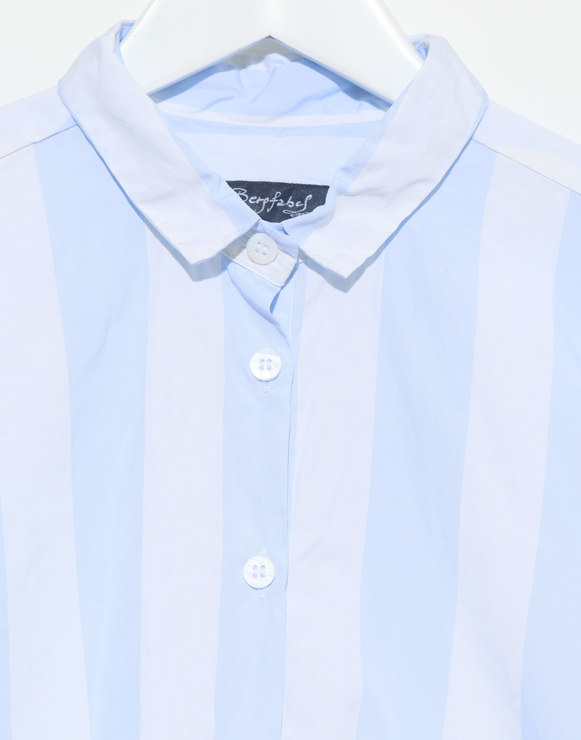 Azur Stripe Cotton Loose Tyrol Shirt