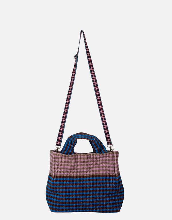 Blue & Pink Small Cotton Velvet Tote