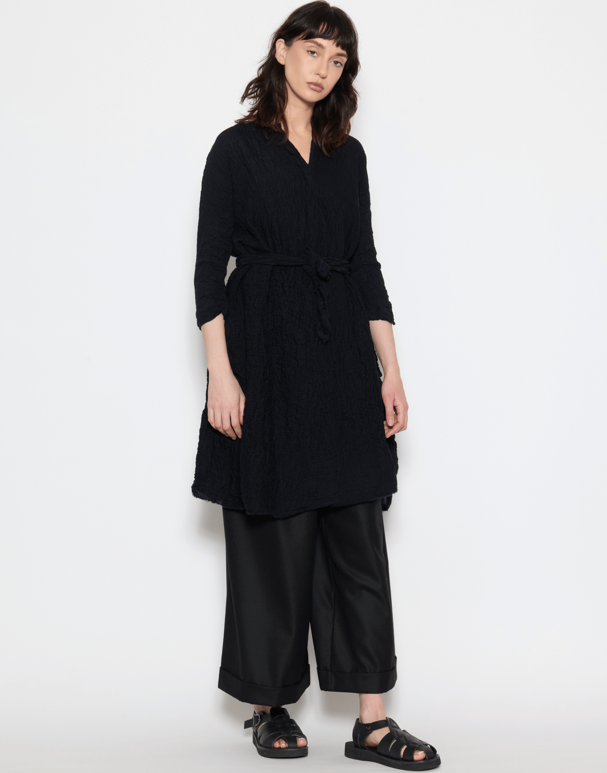 Navy & Black Wool Venti Lavato Dress