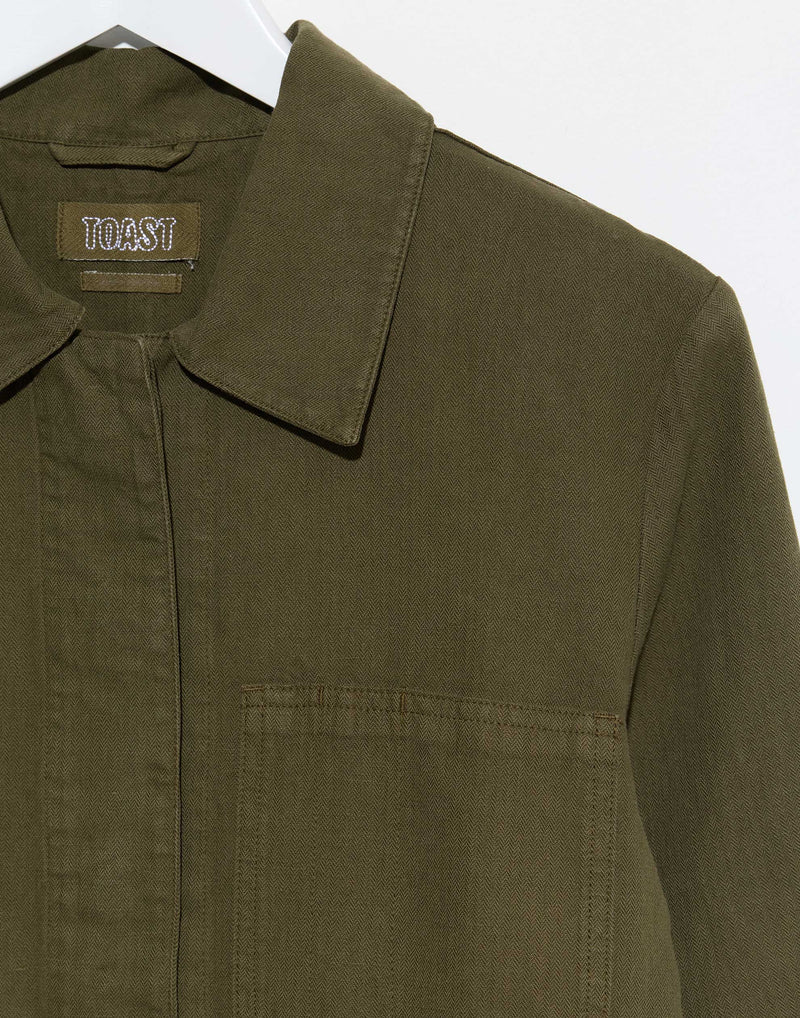 Sap Green Cotton & Linen Jacket