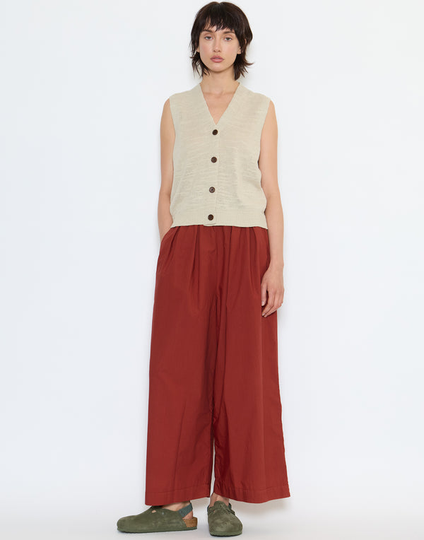 Parchment Cotton & Linen Knitted Tank