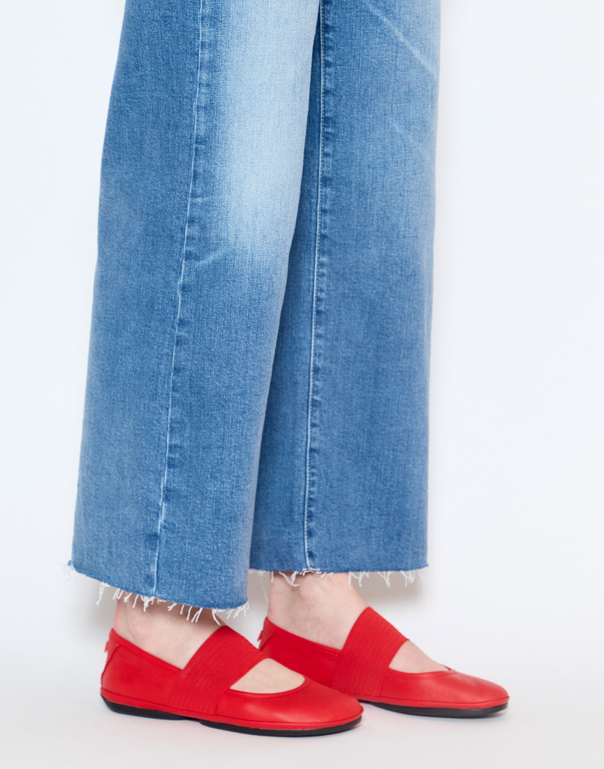 Red Leather Nina Ballerinas