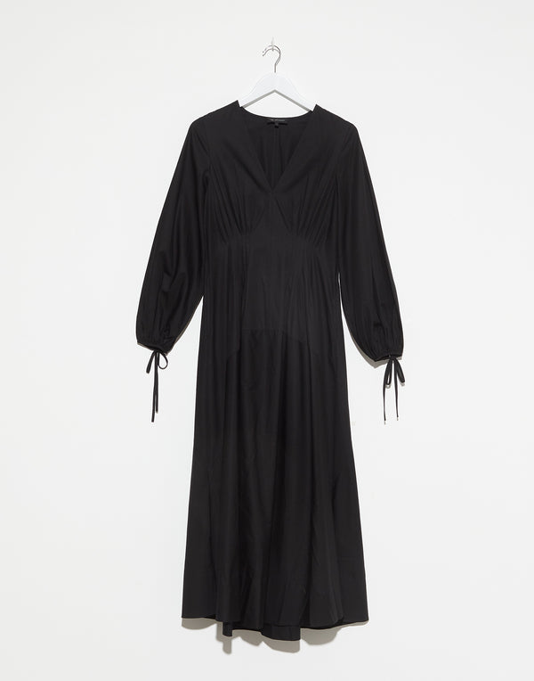 Black Cotton V-Neck Soho Dress