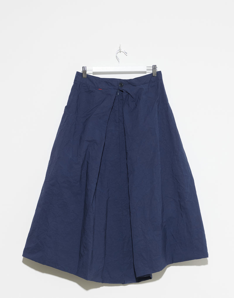 Steel Blue Cotton Moon Midi Skirt