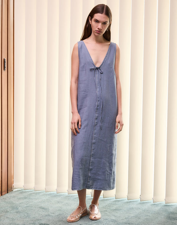 Air Linen Tie Slip Dress