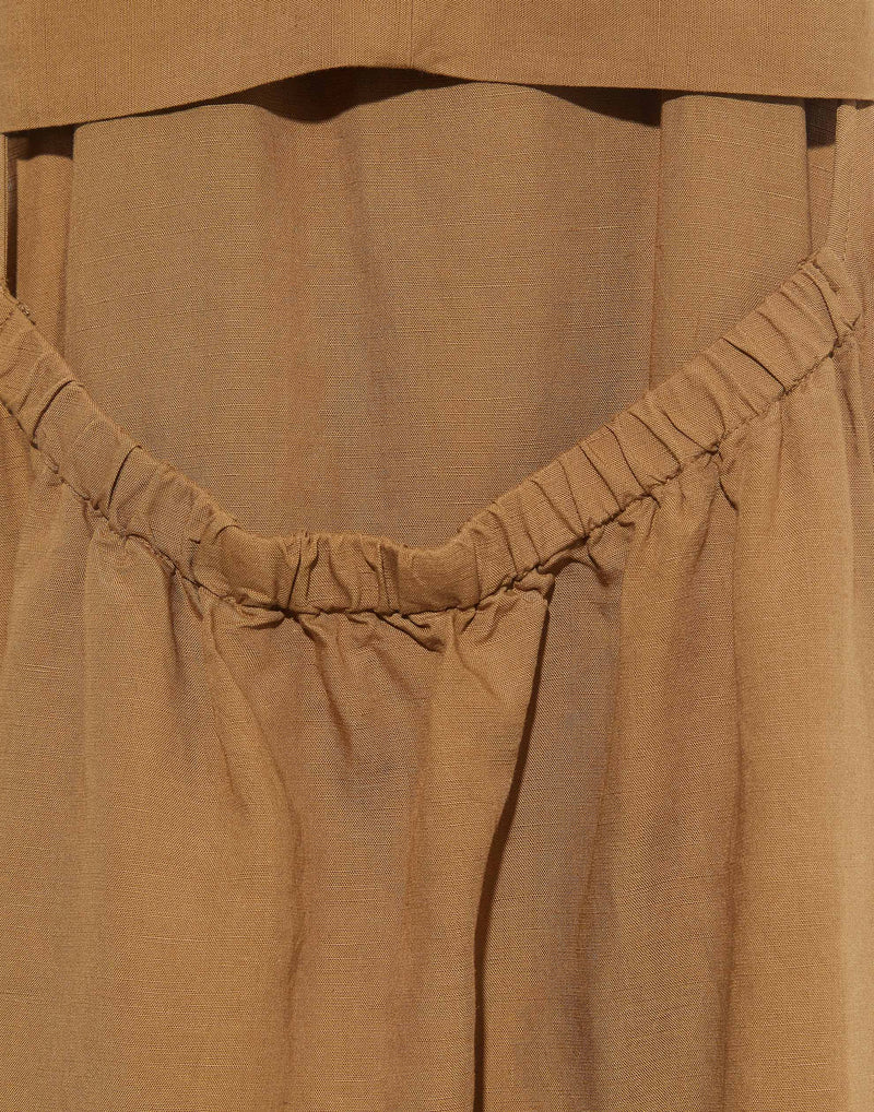 Nutmeg Linen Blend Belt Dress  