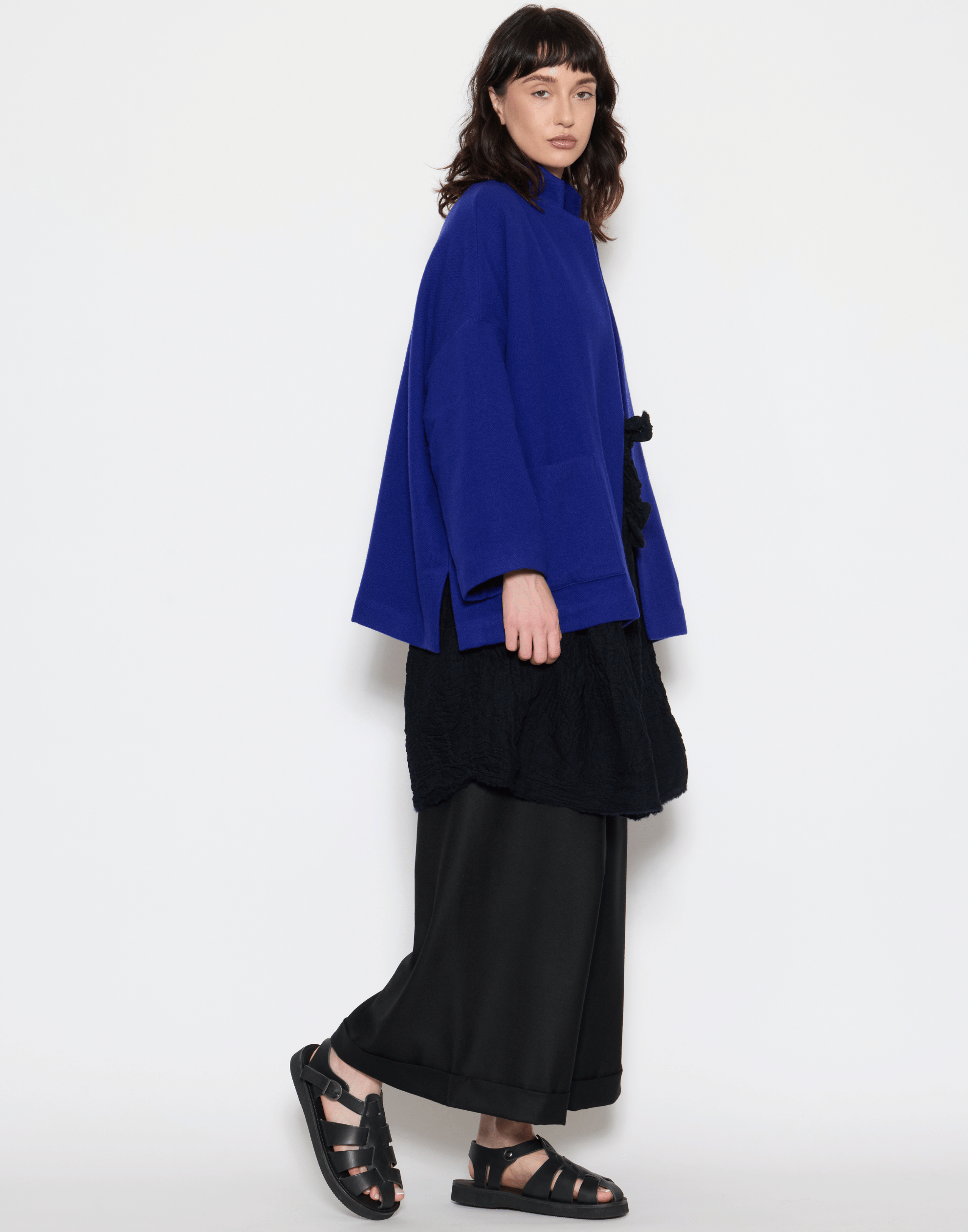 Electric Blue Wool Giacca Gladiolo Jacket
