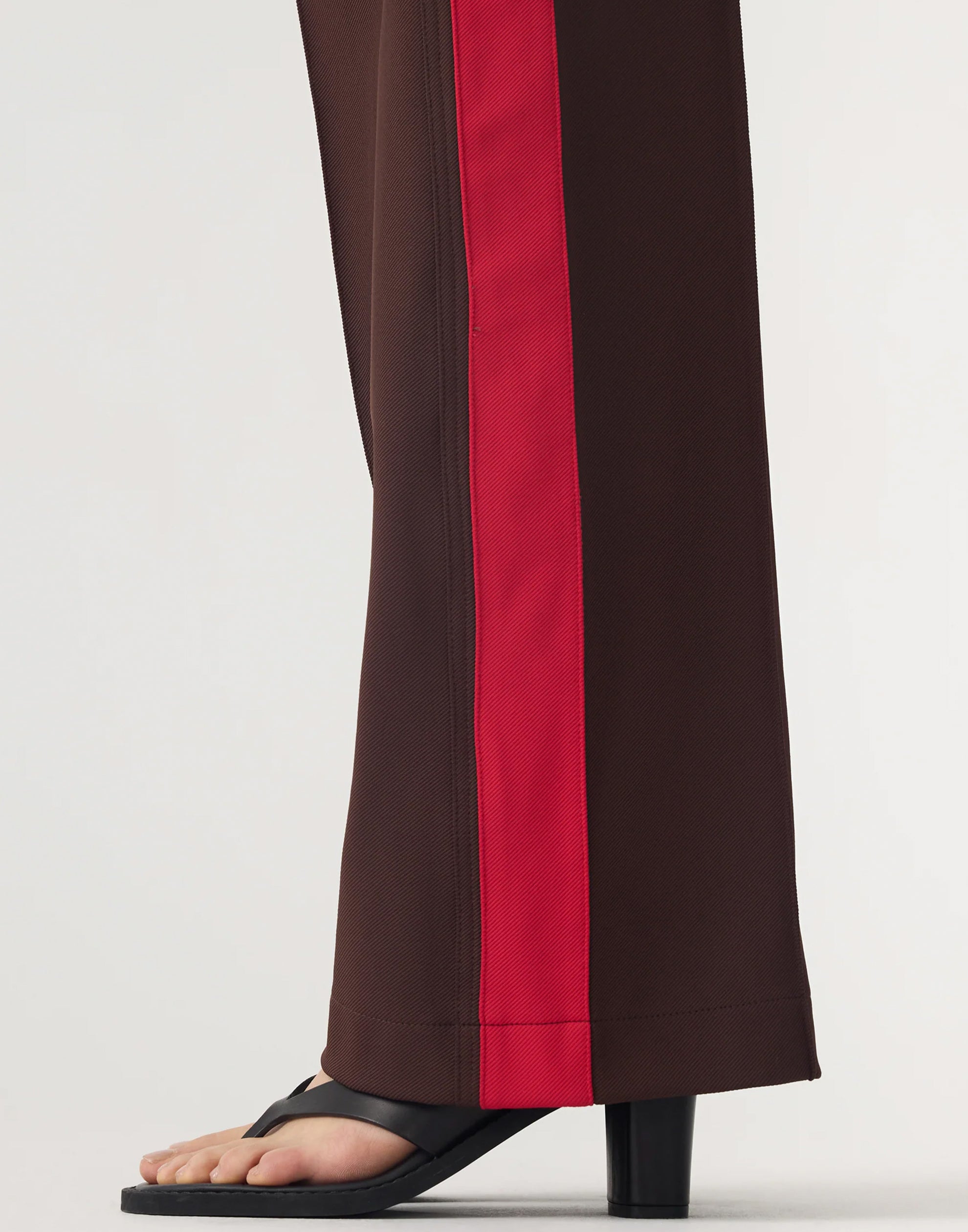 Carob & Red Twill Stripe Detail Pant