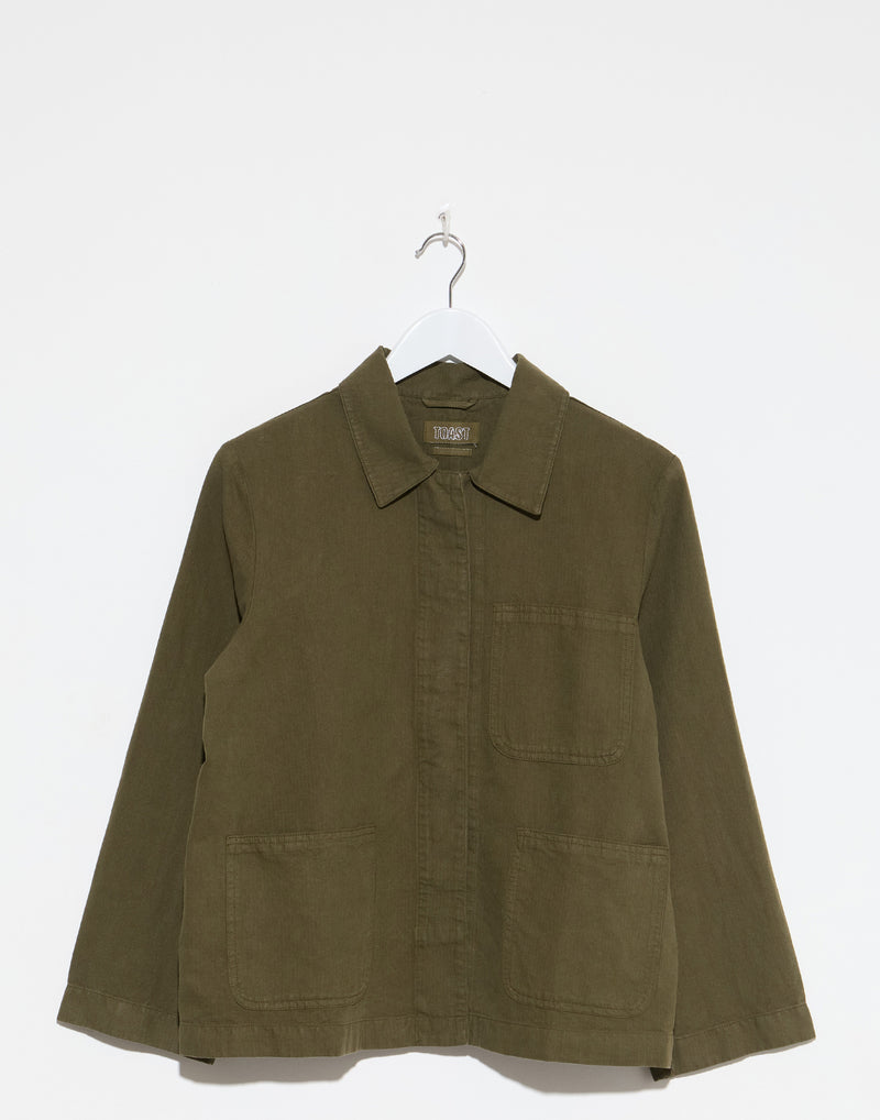 Sap Green Cotton & Linen Jacket