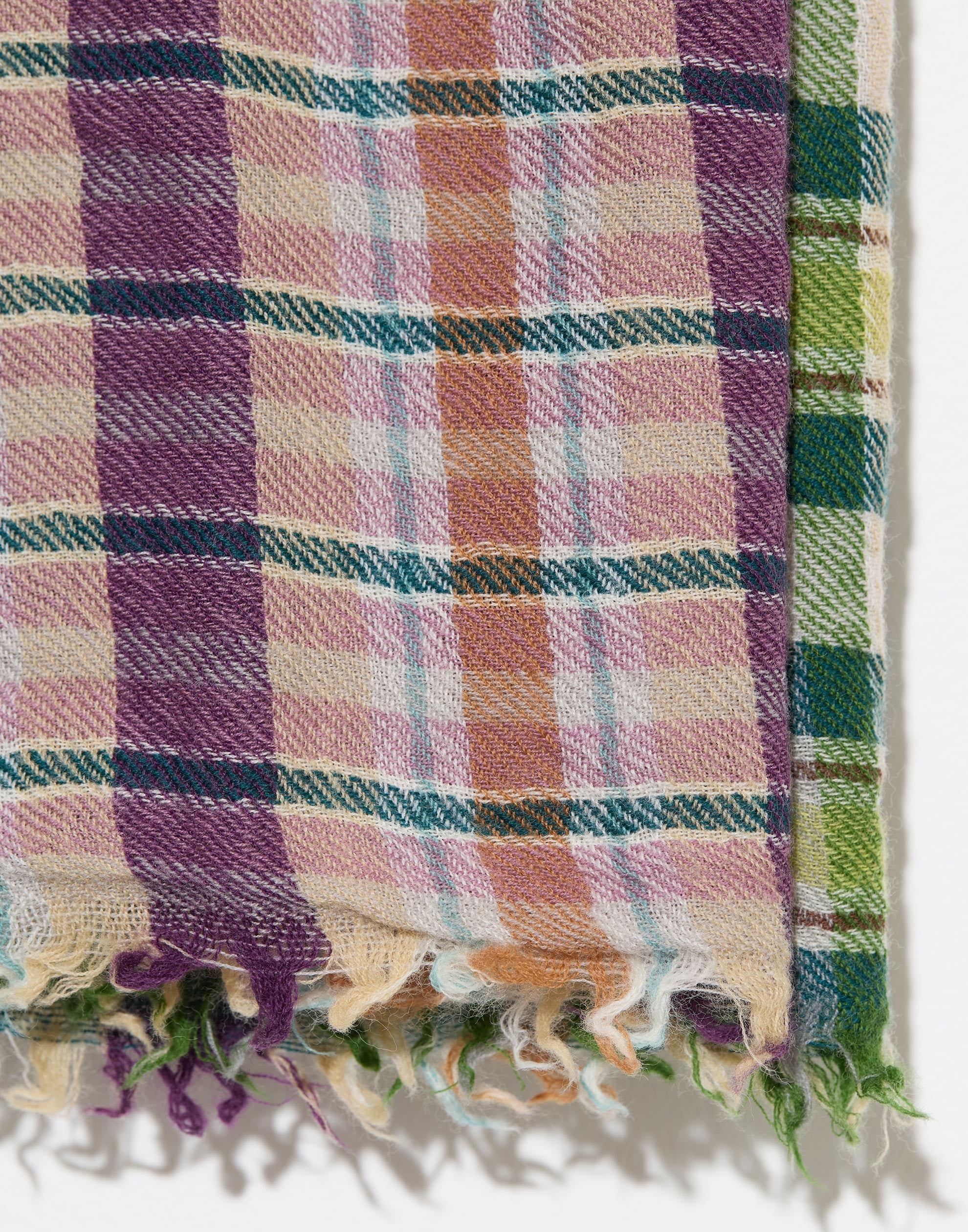 Heather Wool Check Square Scarf