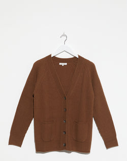 Tan Boyfriend Cashmere & Wool Cardigan