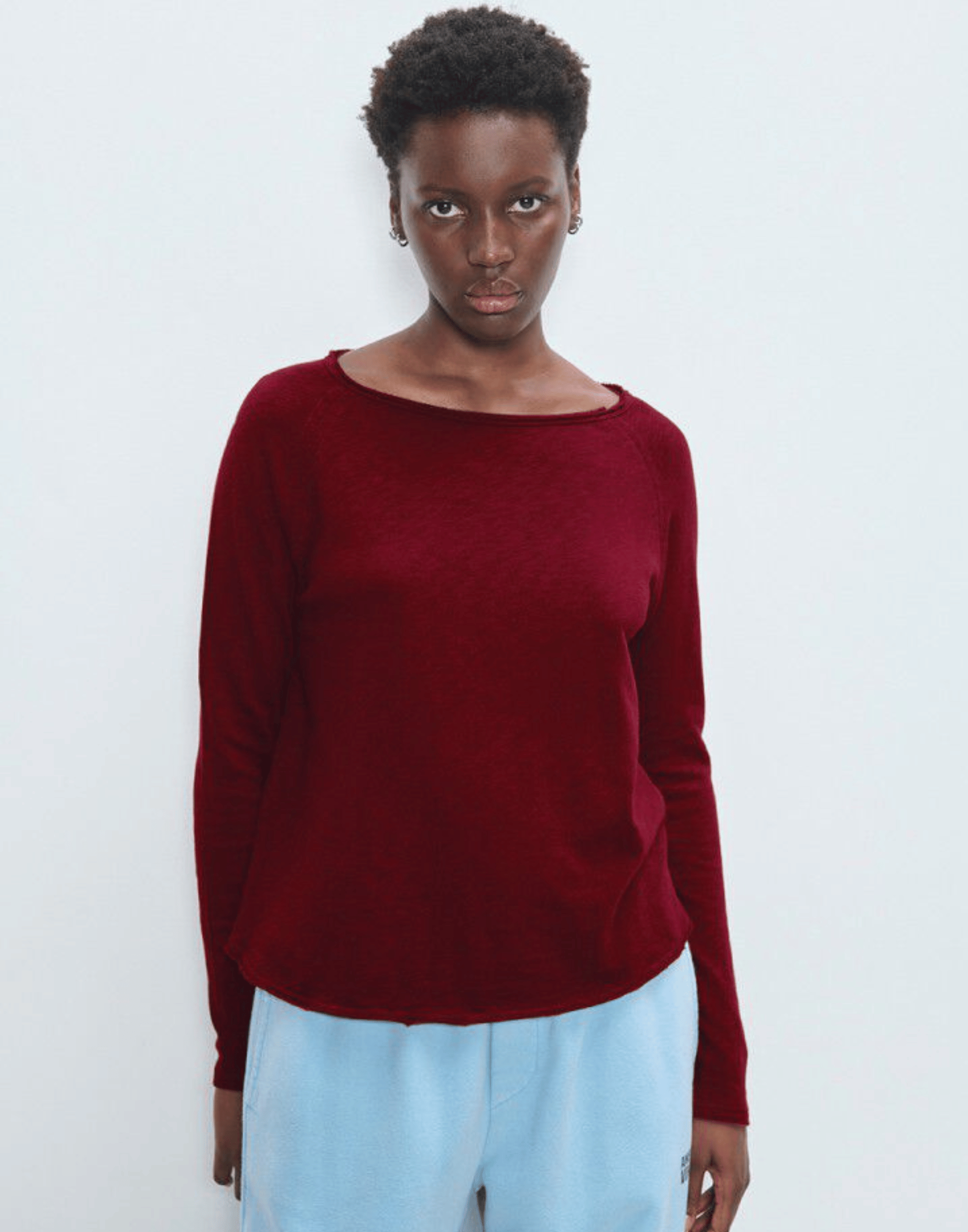 Cherry Red Cotton Sonoma Long Sleeve T-Shirt