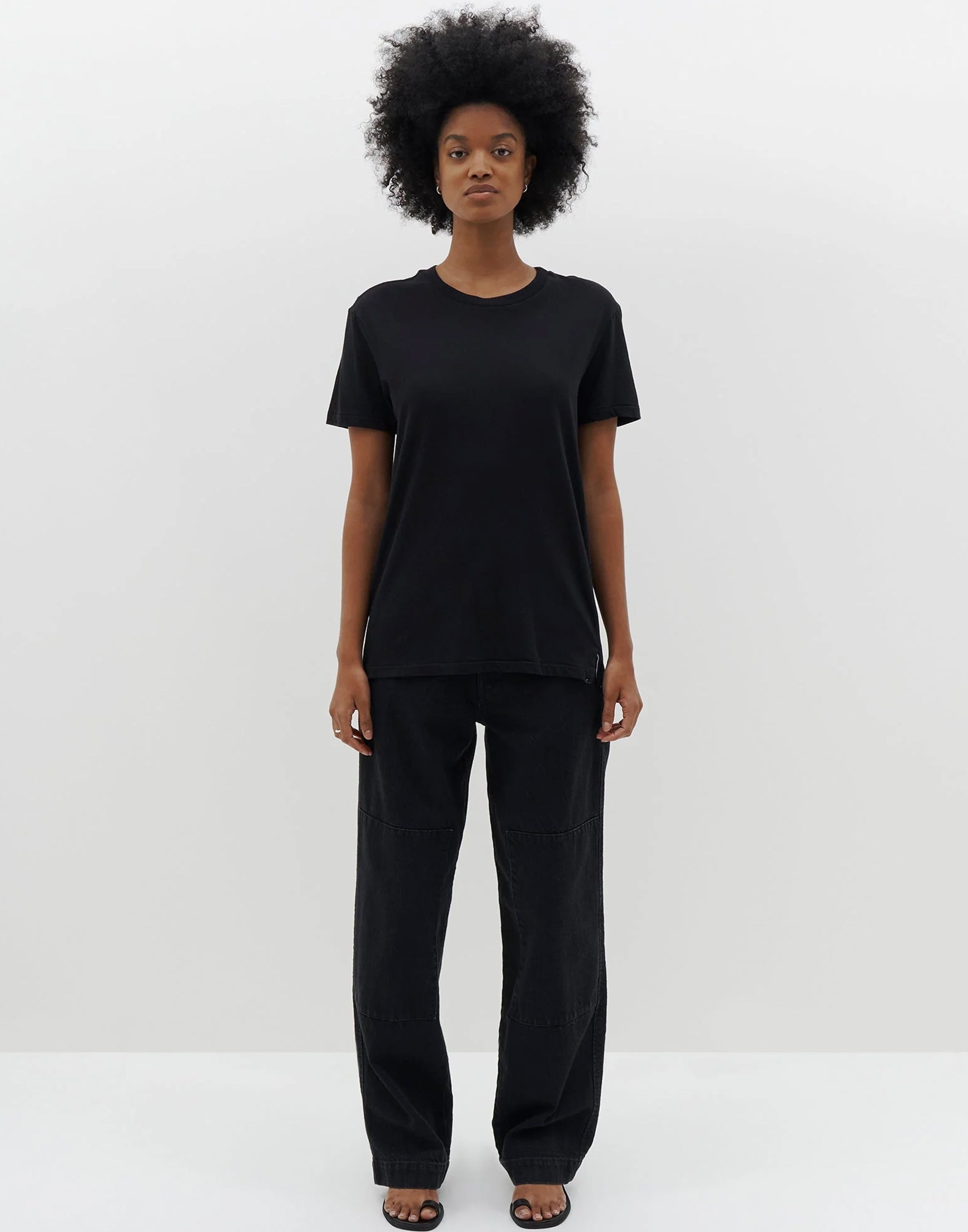 Black Cotton Regular Classic T-Shirt