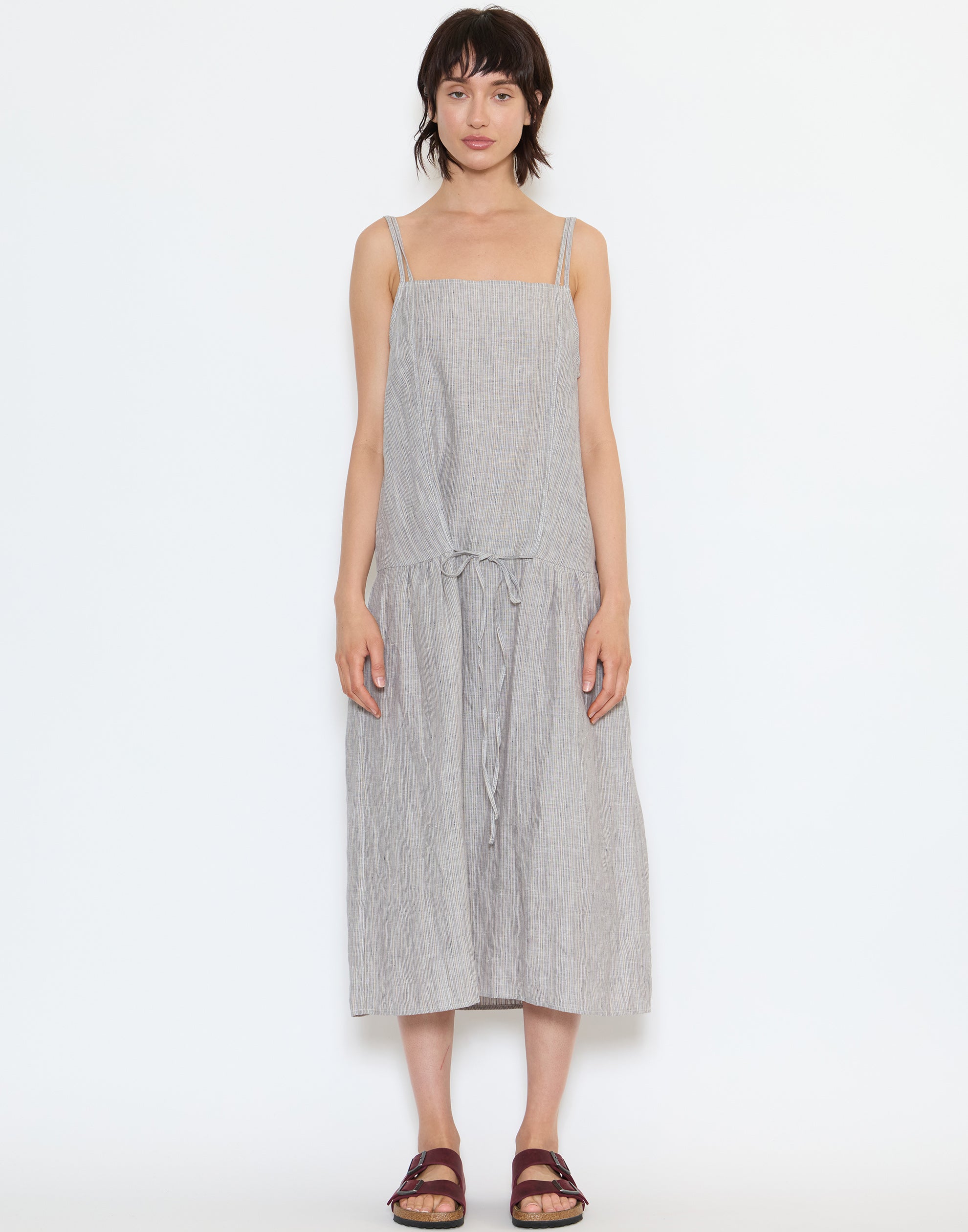 Haze Blue Linen Strap Dress