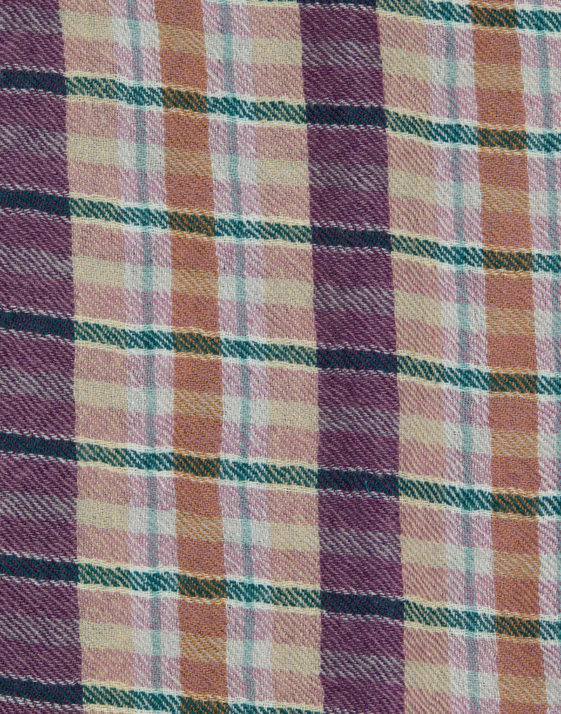 Heather Wool Check Square Scarf
