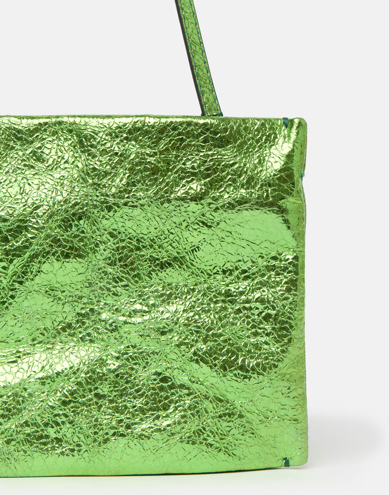 Apple Metallic Leather Greta Bag