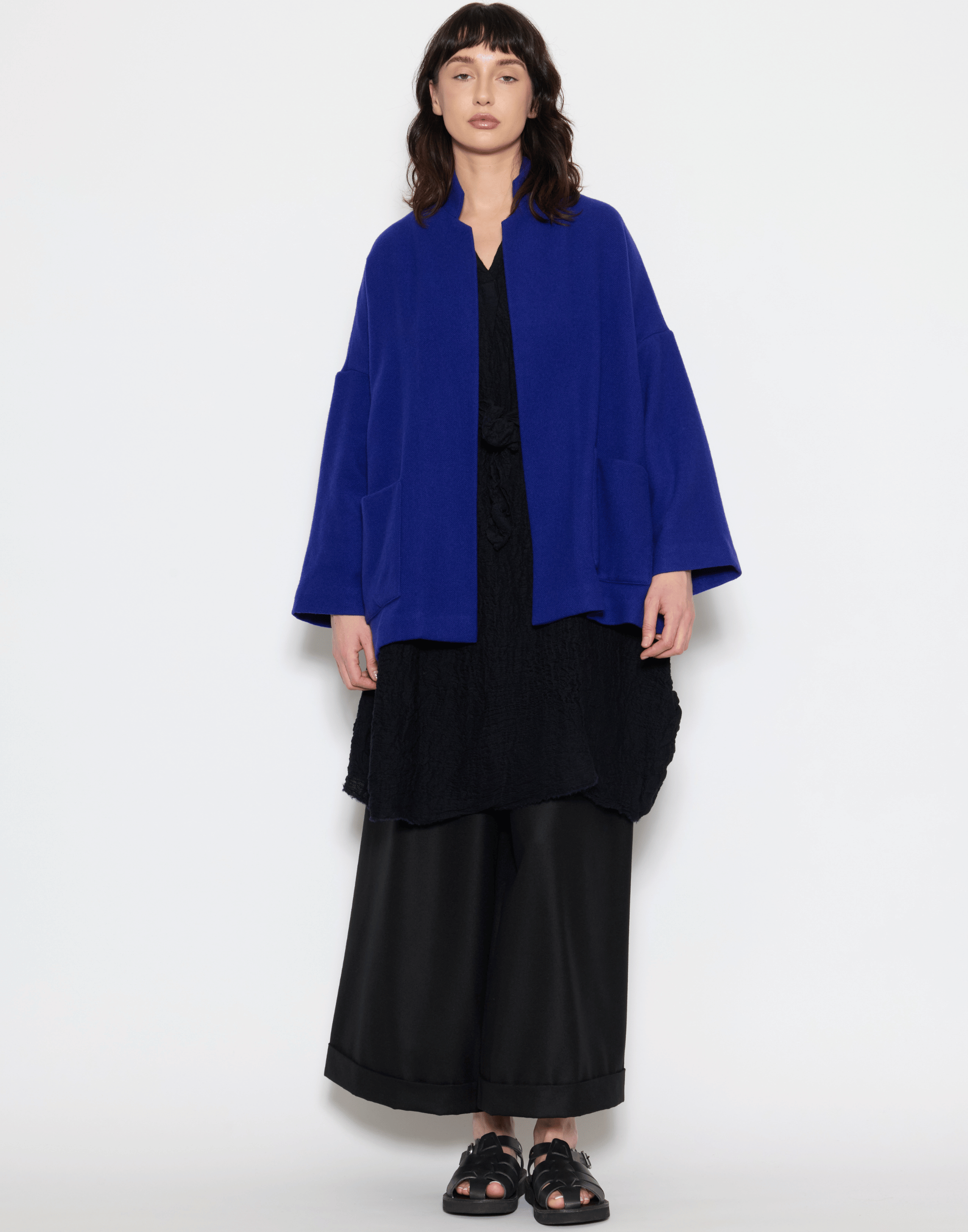 Electric Blue Wool Giacca Gladiolo Jacket