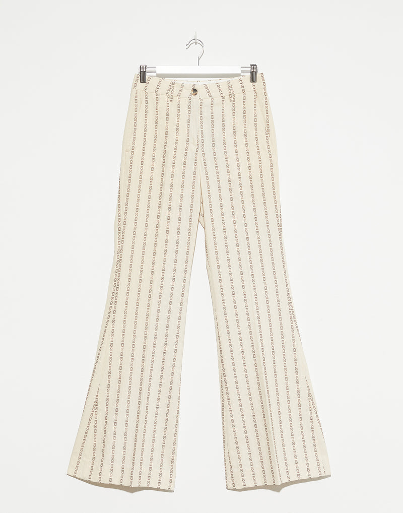 Journey Cotton Jacquard Flared Pants