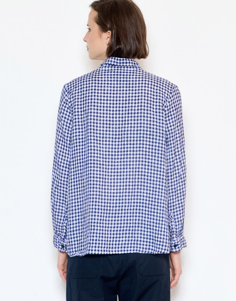 Navy Check Linen Jenny Shirt
