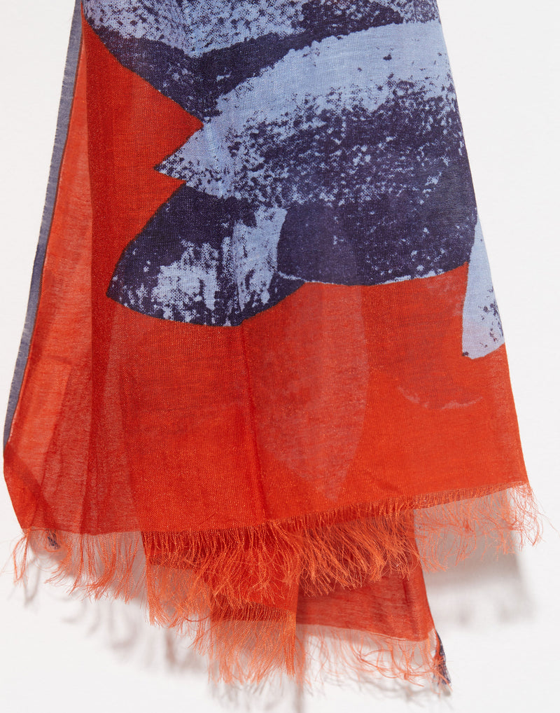 Orange Cotton & Silk Pomme Scarf