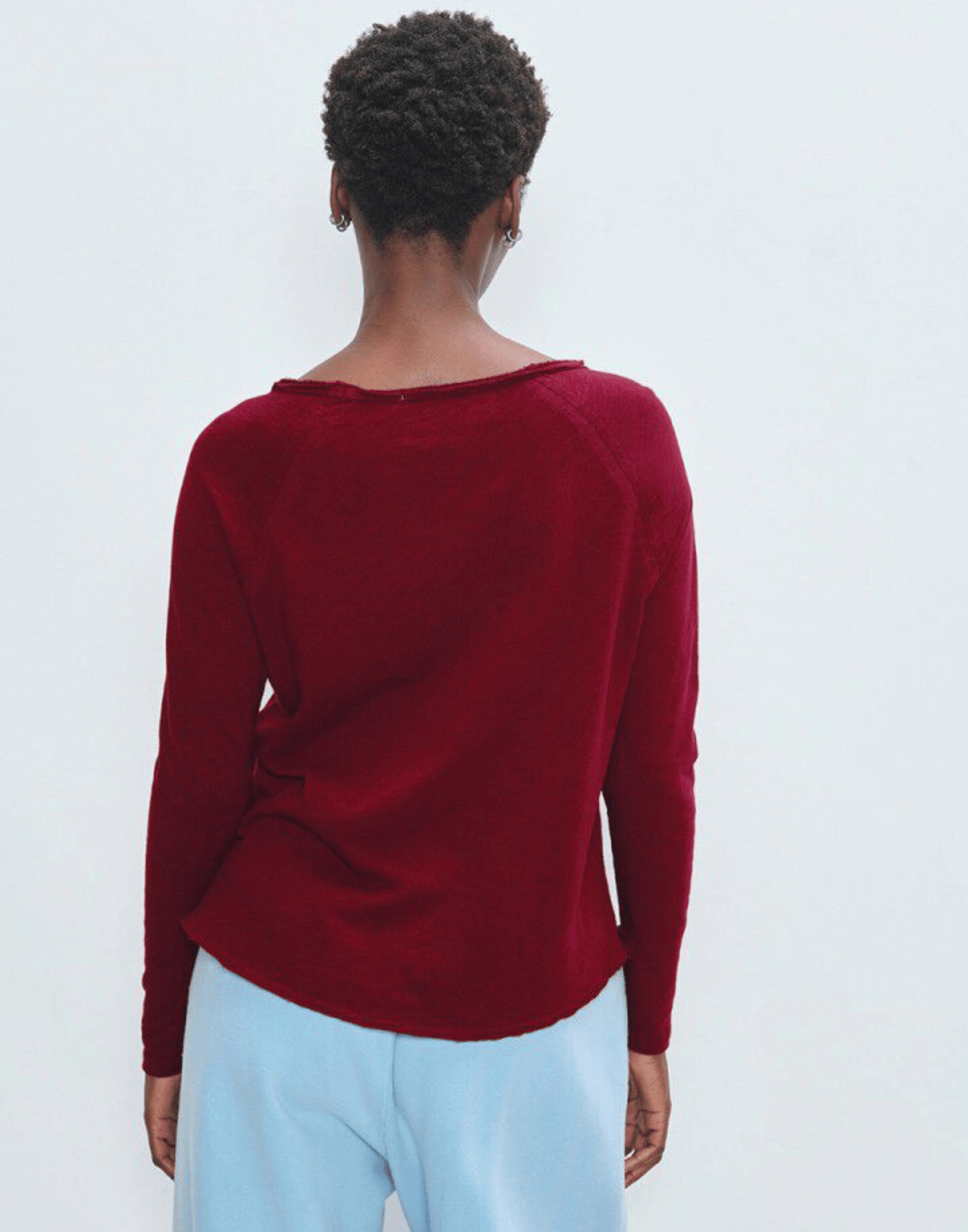 Cherry Red Cotton Sonoma Long Sleeve T-Shirt