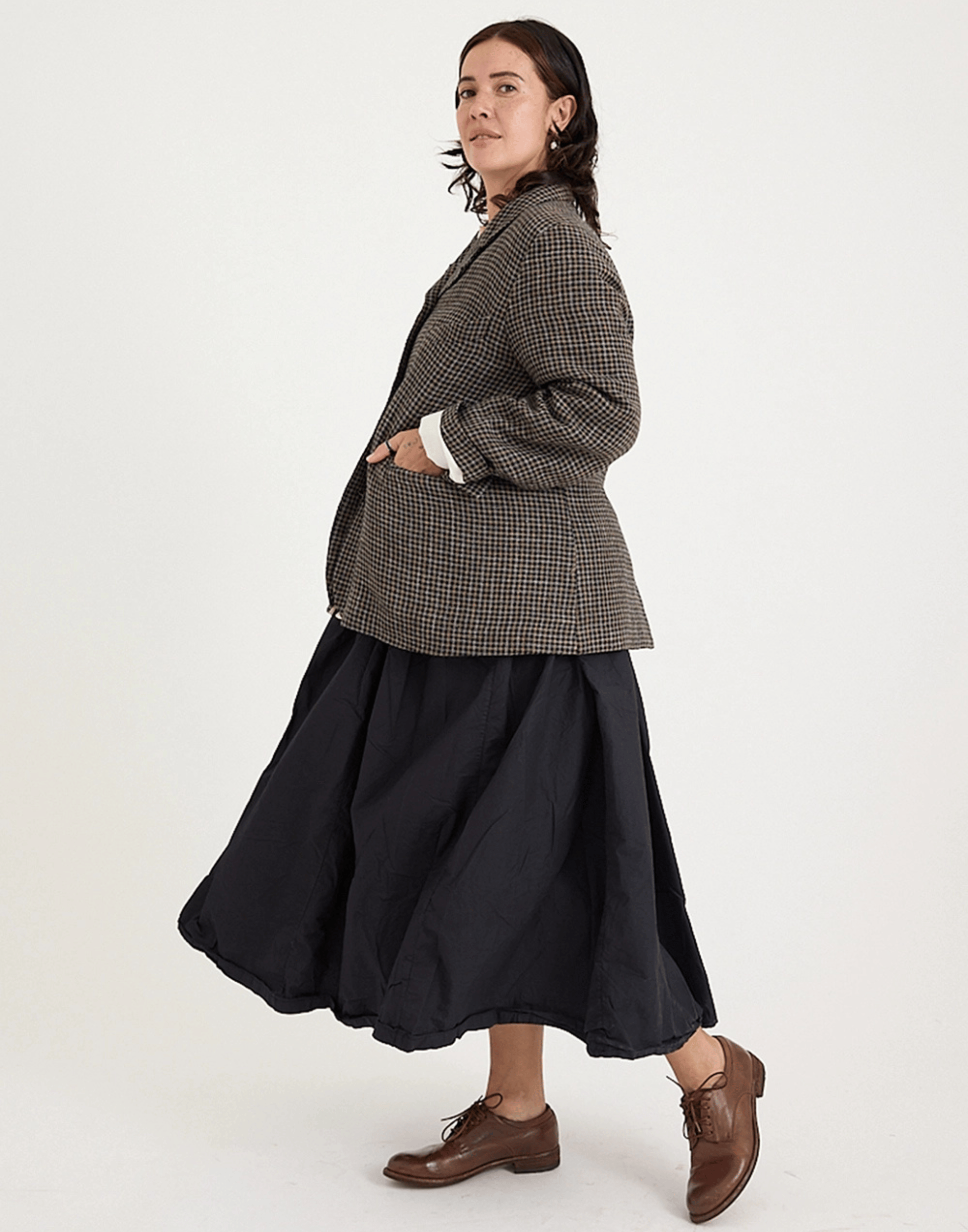 Dark Shepherd’s Plaid Wool Dominique Blazer