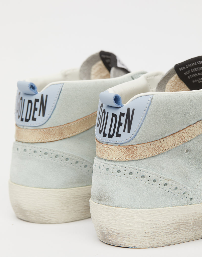 Aquamarine Suede & Zebra Mid Star Sneakers