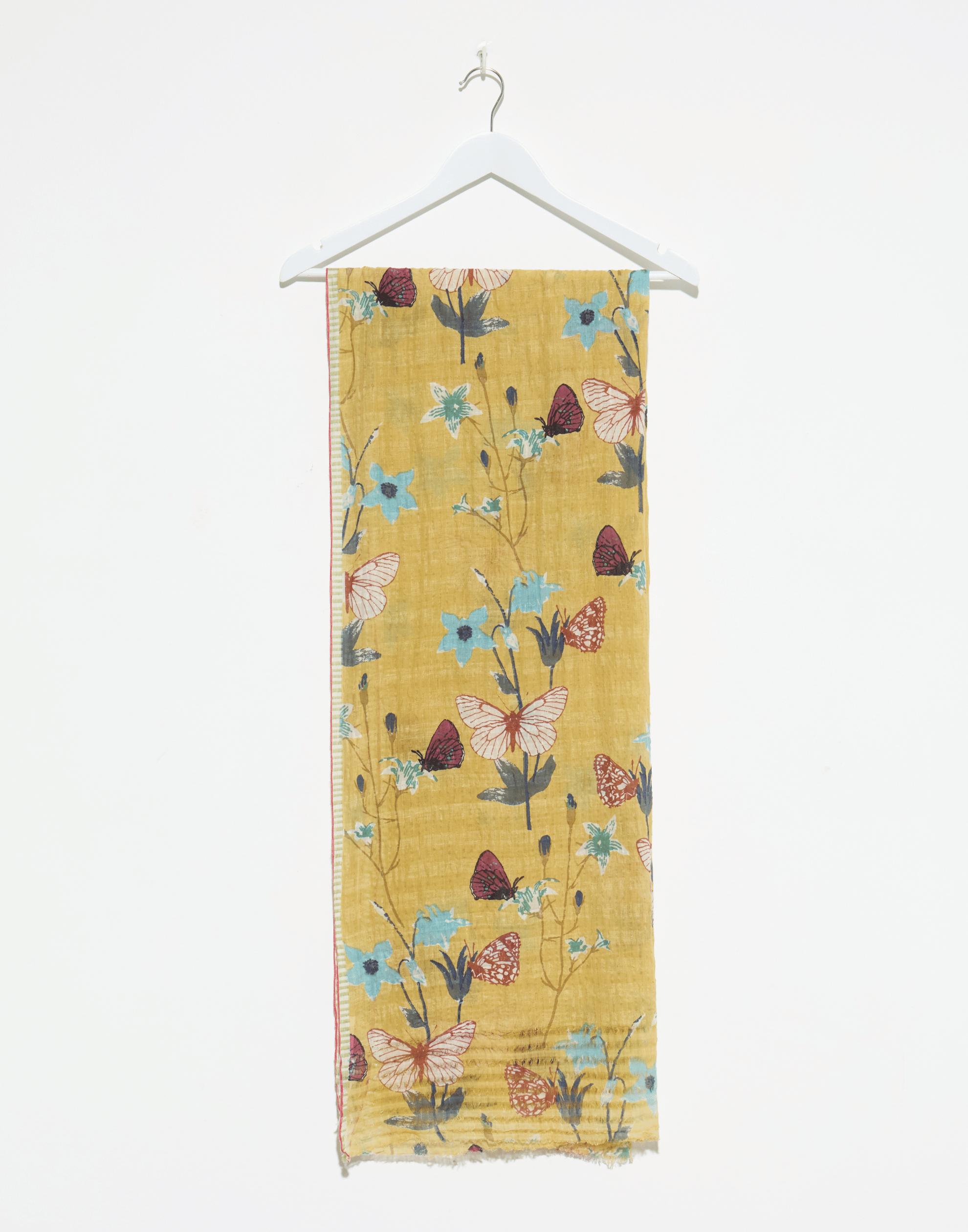 Straw Butterflies Linen & Cotton Scarf