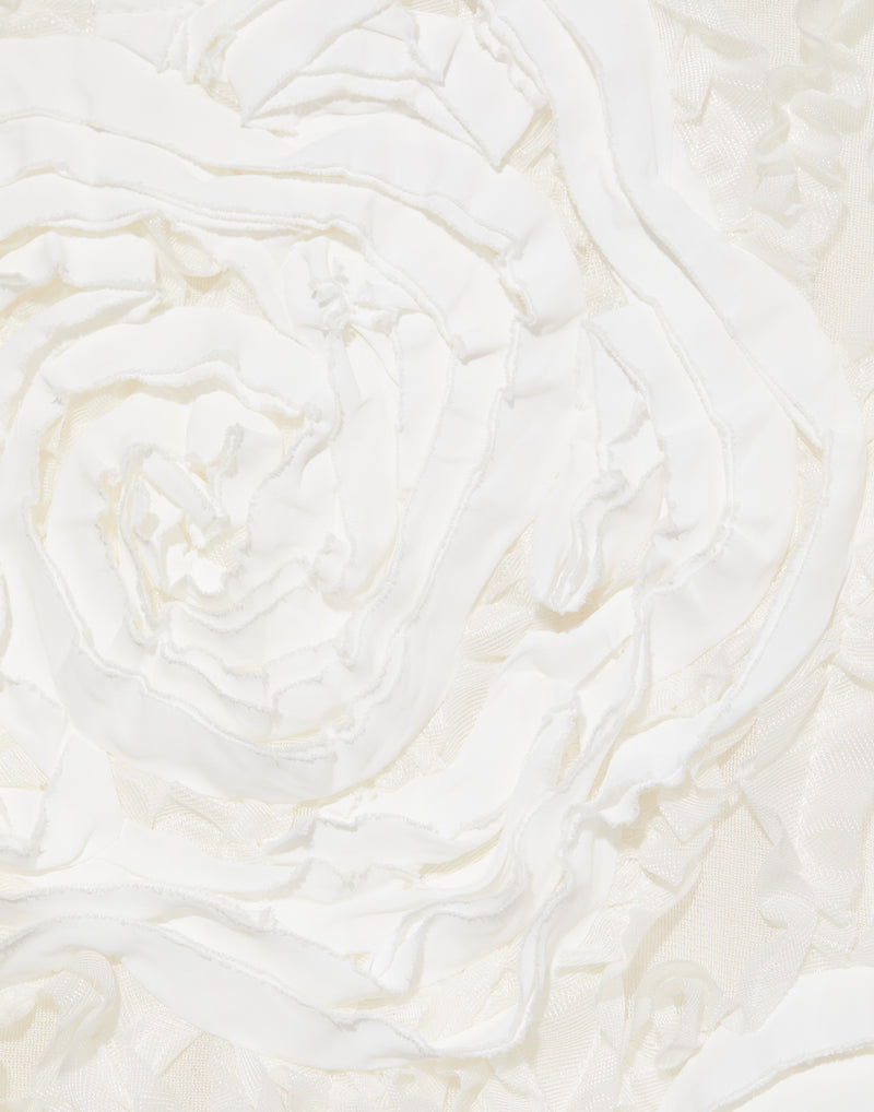 Off White Floral Appliqué Sleeveless Top