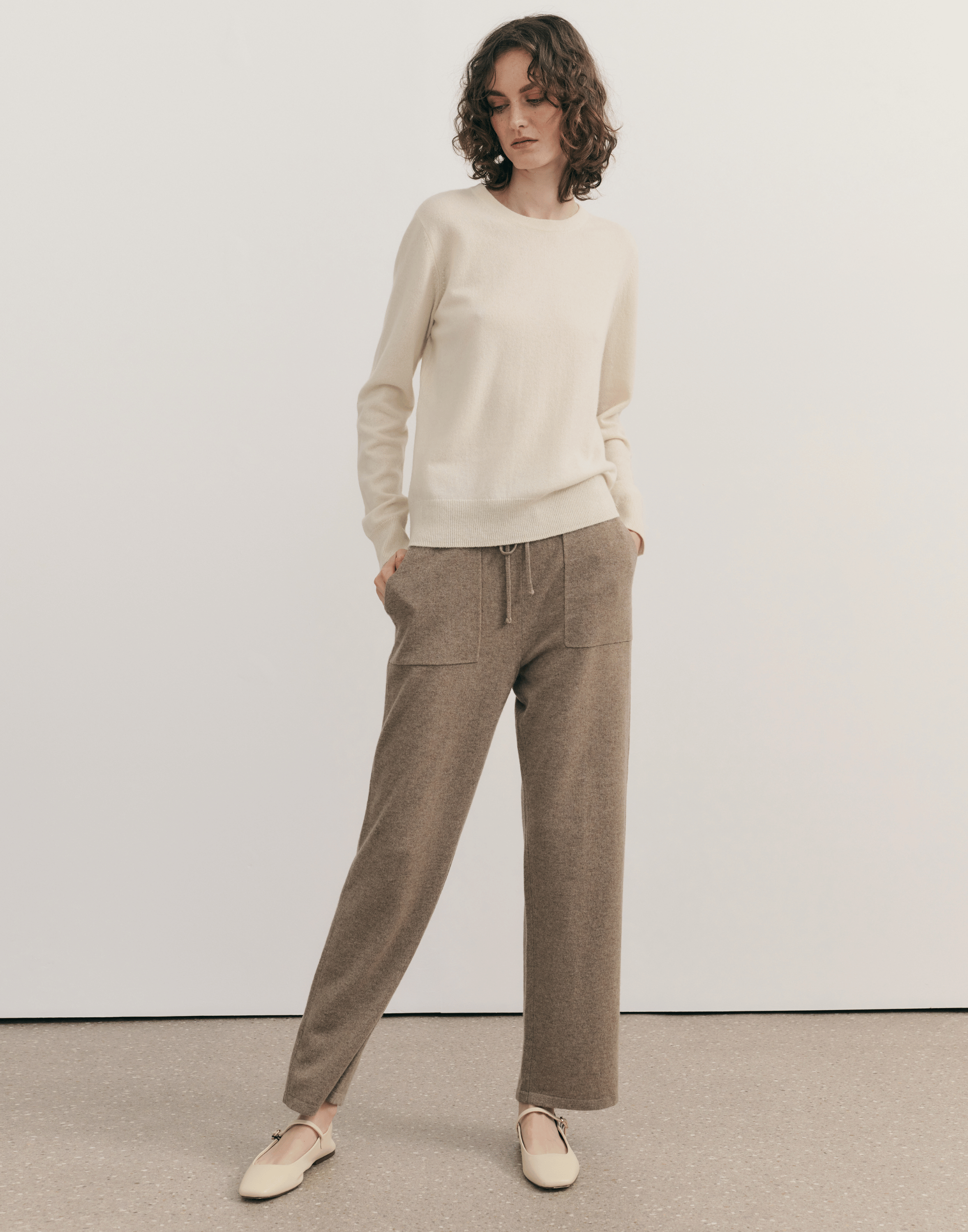 Shiitake Raw Cashmere Pocketed Pants