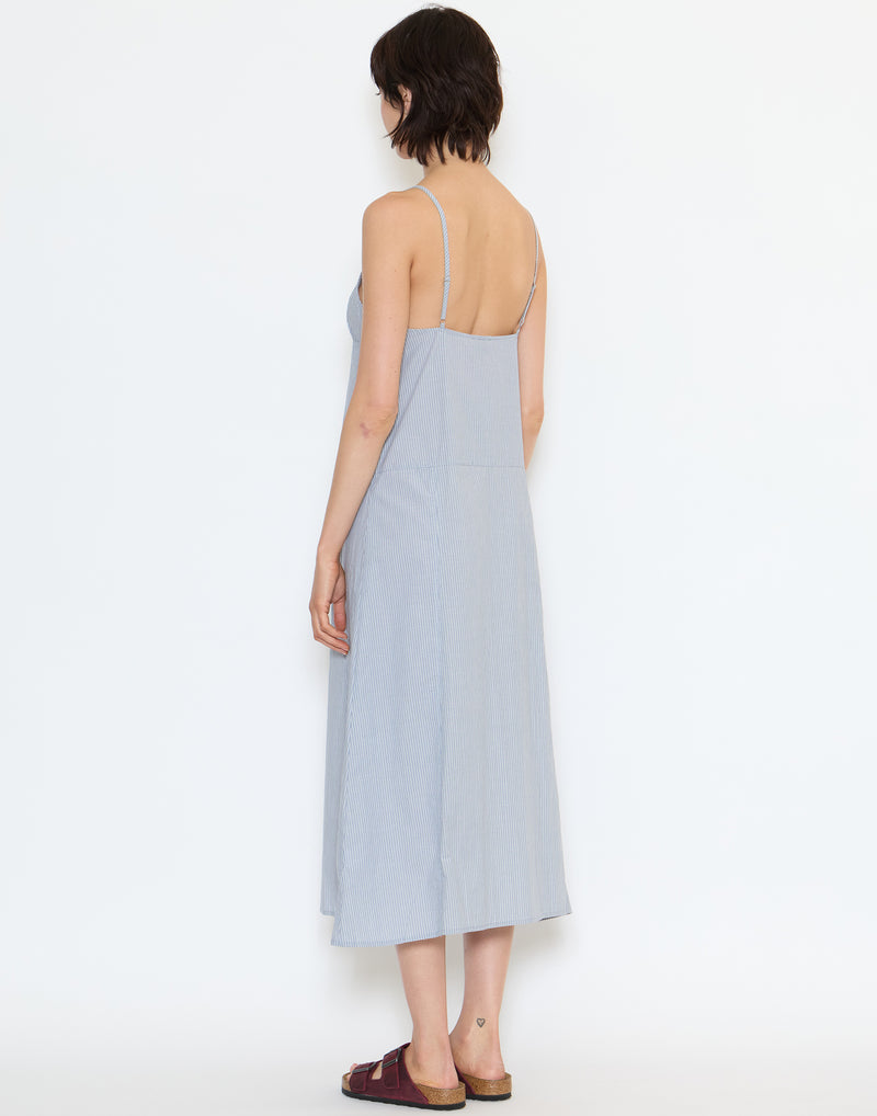 Sky Stripe Cotton Double Seam Dress