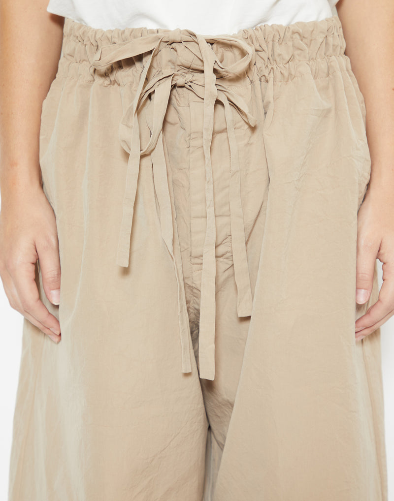 Light Beige Cotton Denmark Cropped Trousers