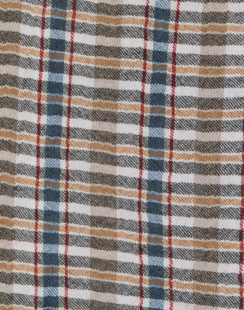 Brown & Pink Check Wool Scarf