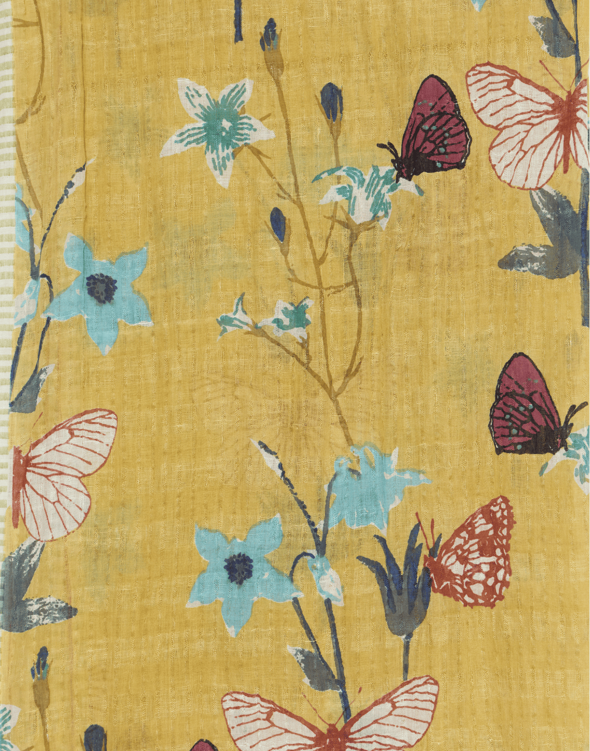 Straw Butterflies Linen & Cotton Scarf