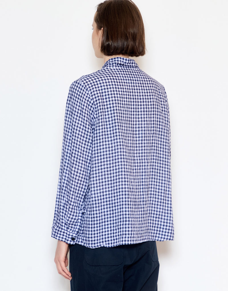 Navy Check Linen Jenny Shirt