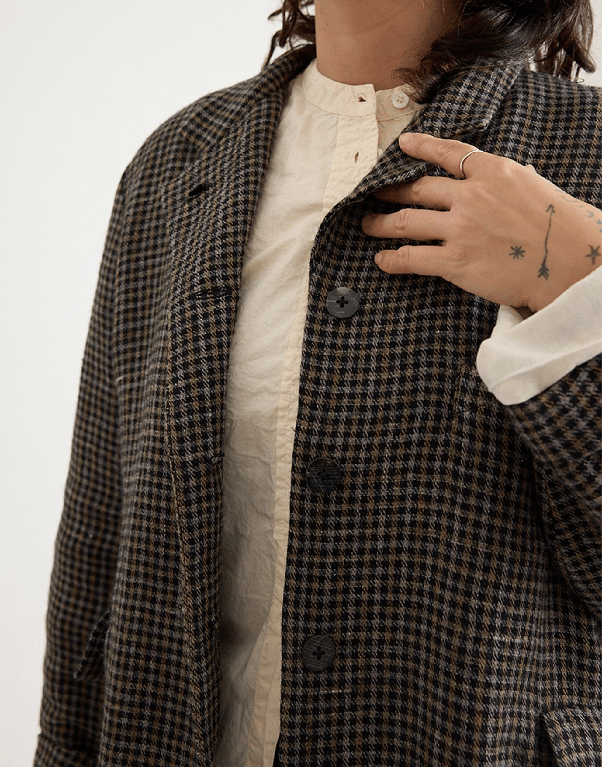 Dark Shepherd’s Plaid Wool Dominique Blazer
