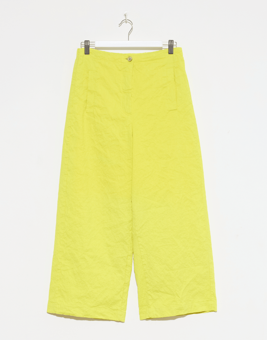 Lime Cotton Blend Paulette Pants