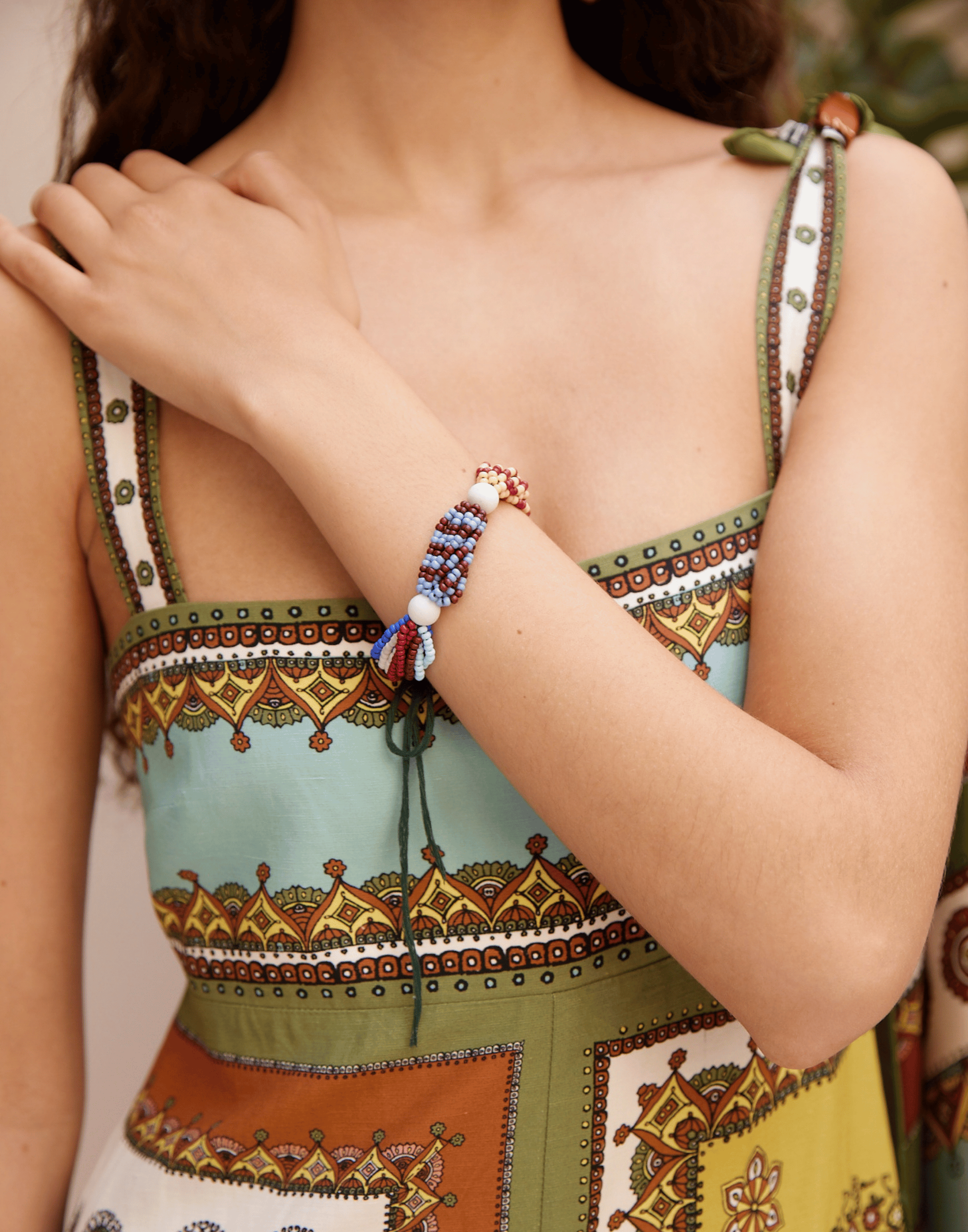 Printed Viscose & Linen Contina Day Dress