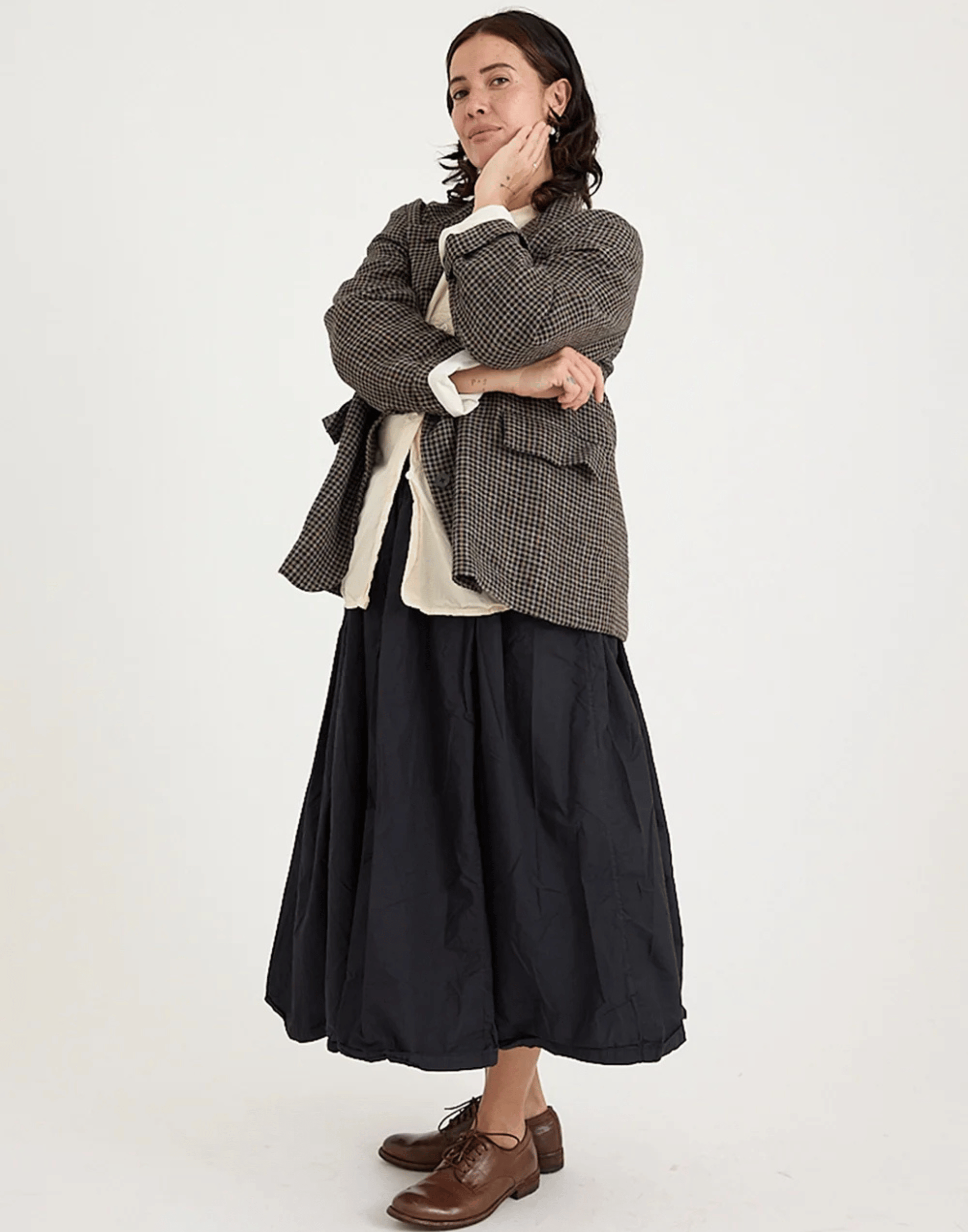 Dark Shepherd’s Plaid Wool Dominique Blazer