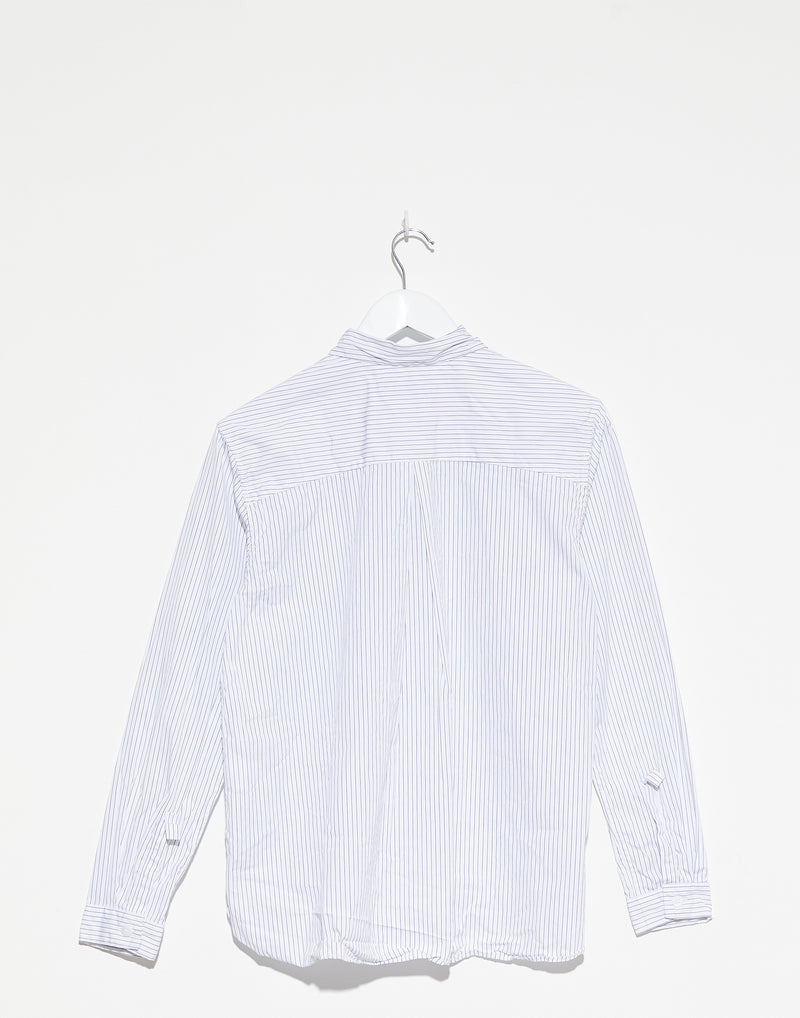 Blue & White Stripe Cotton Loose Tyrol Shirt