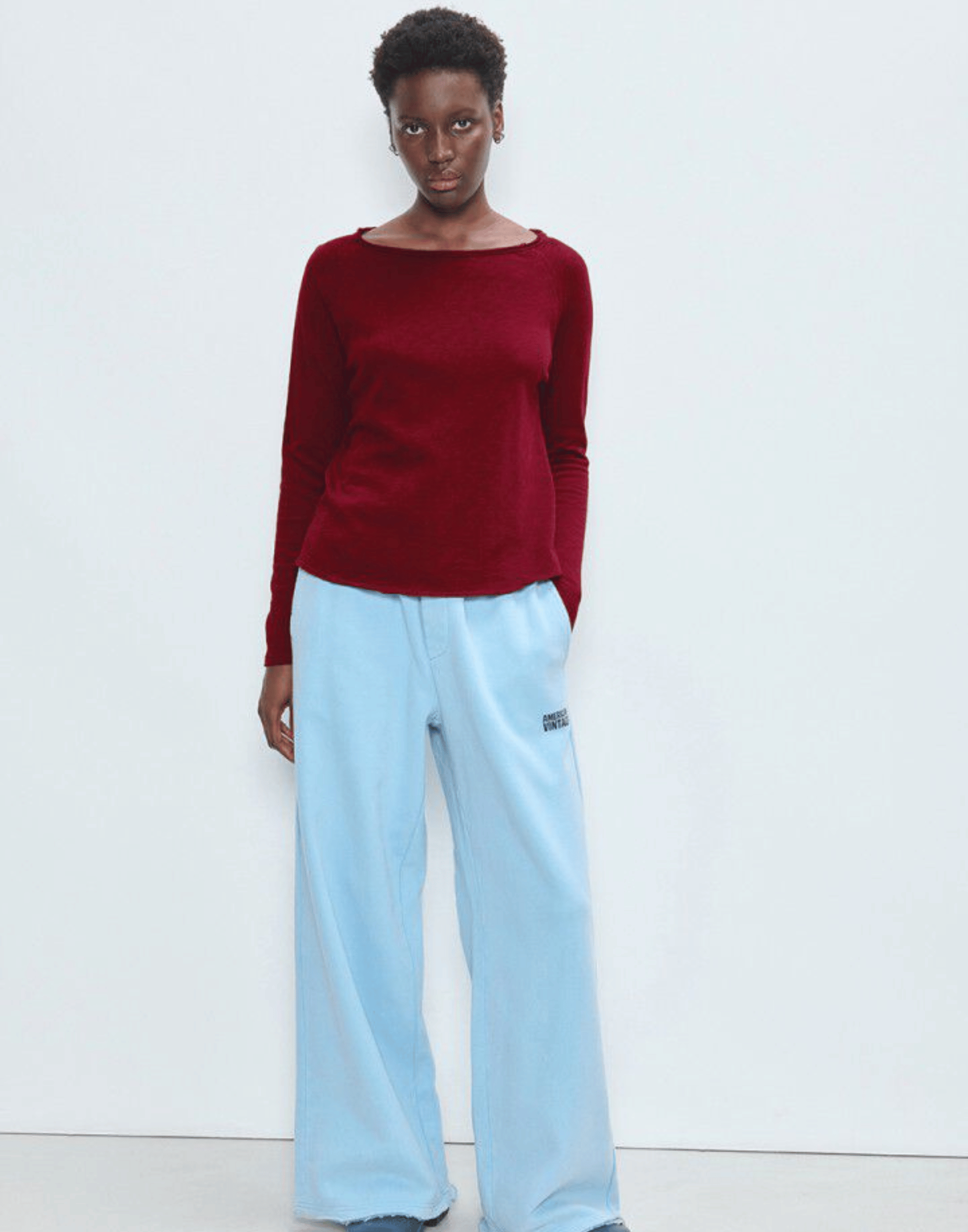 Cherry Red Cotton Sonoma Long Sleeve T-Shirt