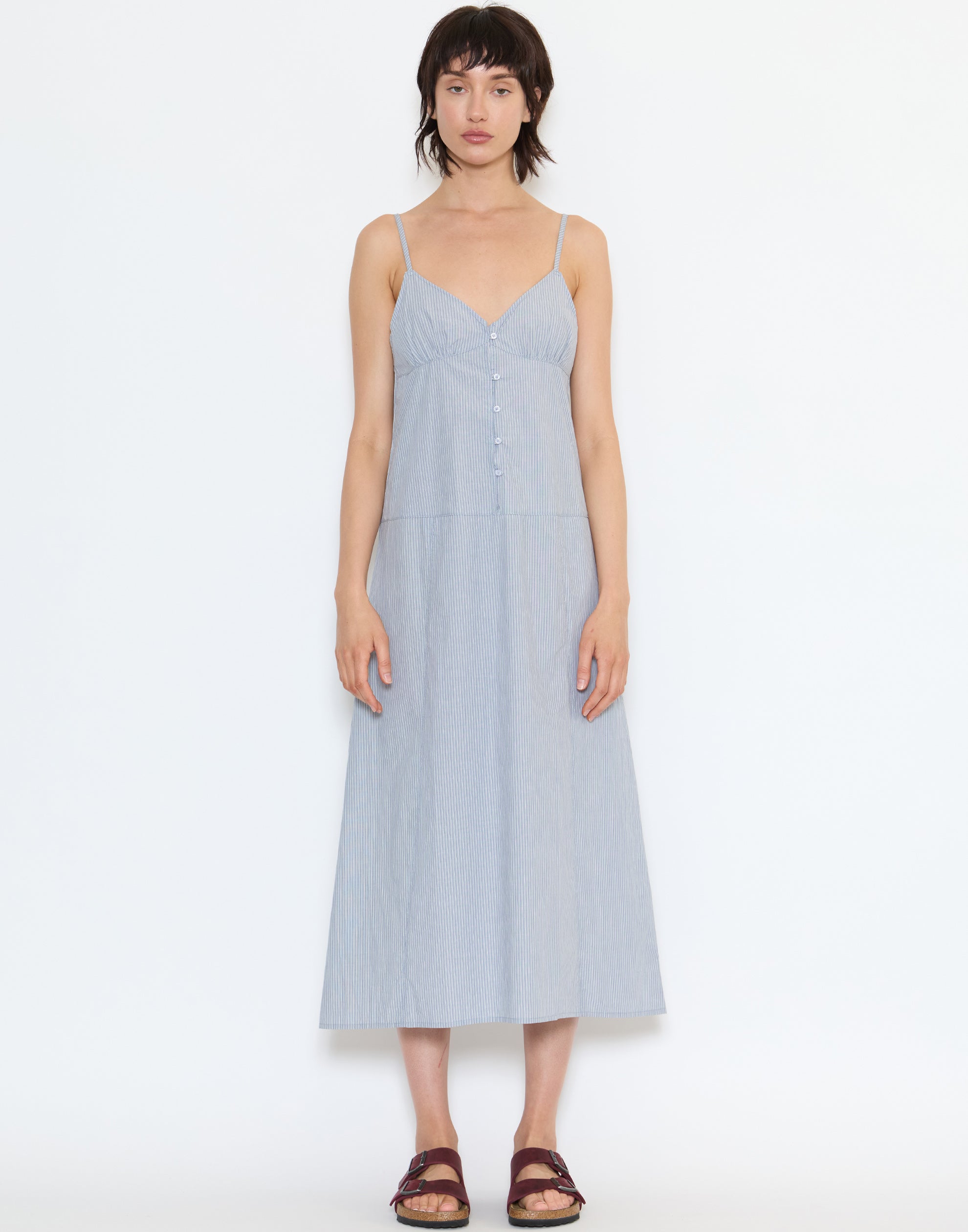 Sky Stripe Cotton Double Seam Dress