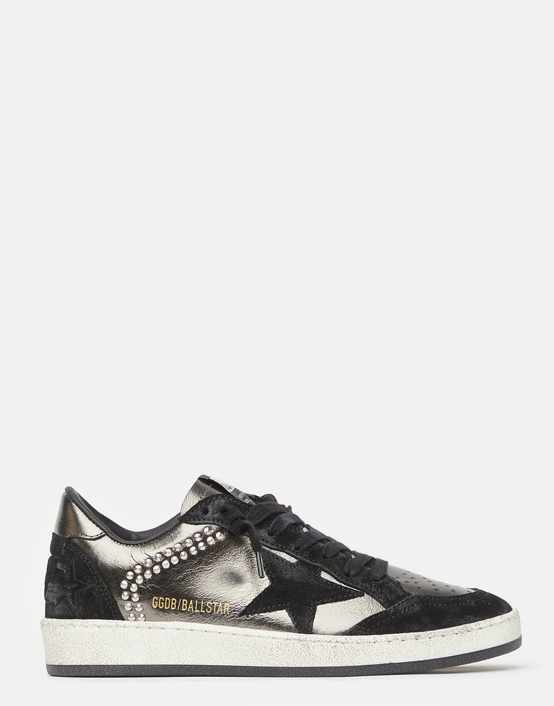 Black & Anthracite Studded Ball Star Sneakers