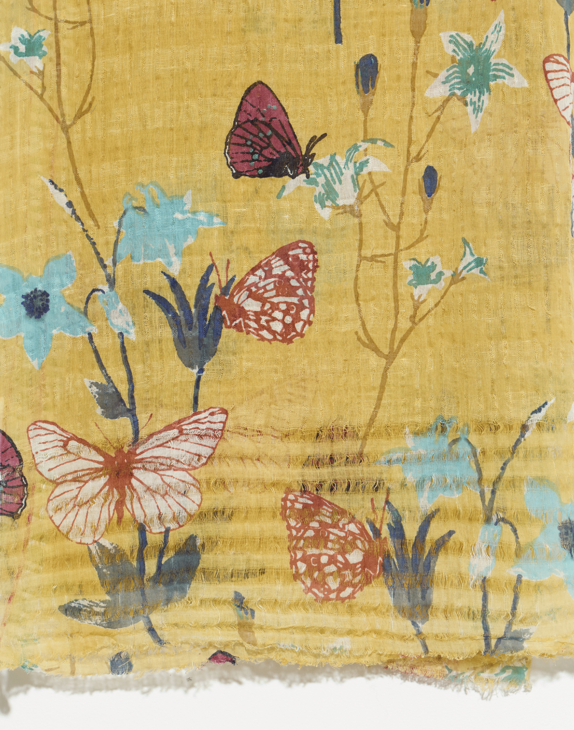 Straw Butterflies Linen & Cotton Scarf