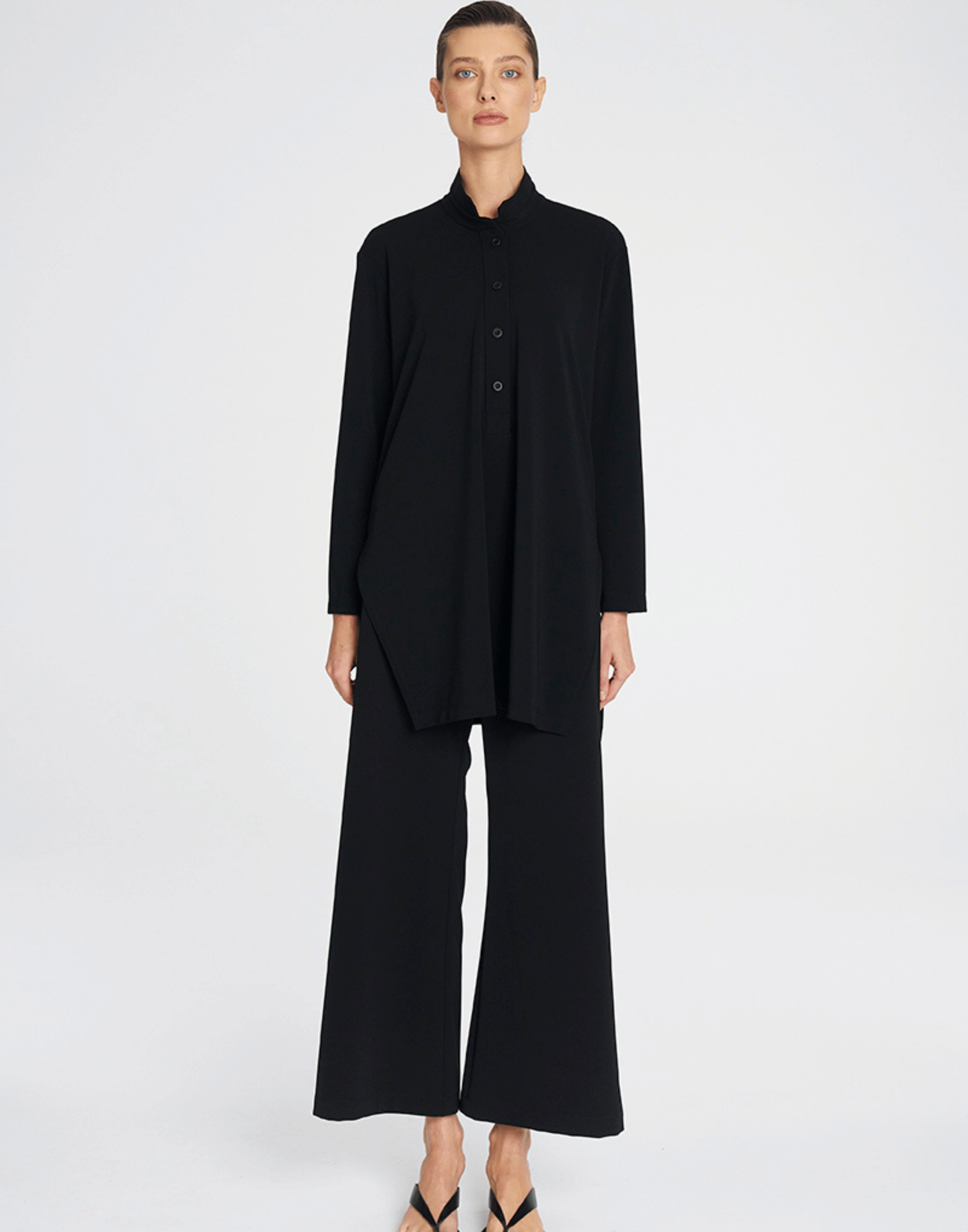 Black Stretch Twill Suit Pants